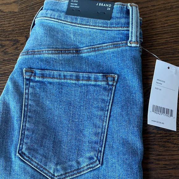 NWT J Brand Alana High Rise Crop Skinny Jeans Delphi Fabric Denim Raw hem, sz 26 - Picture 7 of 16